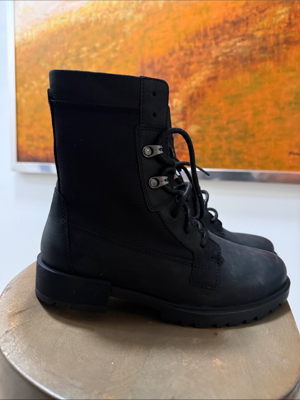 Sorel Black Tactical Lace-Up Combat Boots